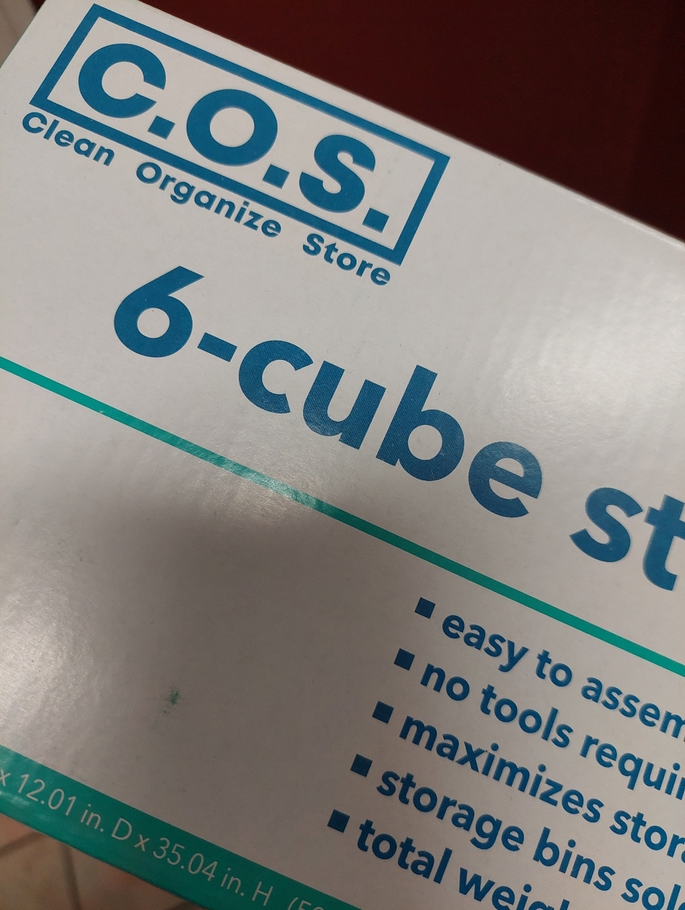 New Clean Organize Store 6 CubE Storage Rack COS Portable No Tools Needed - Picture 2 of 4